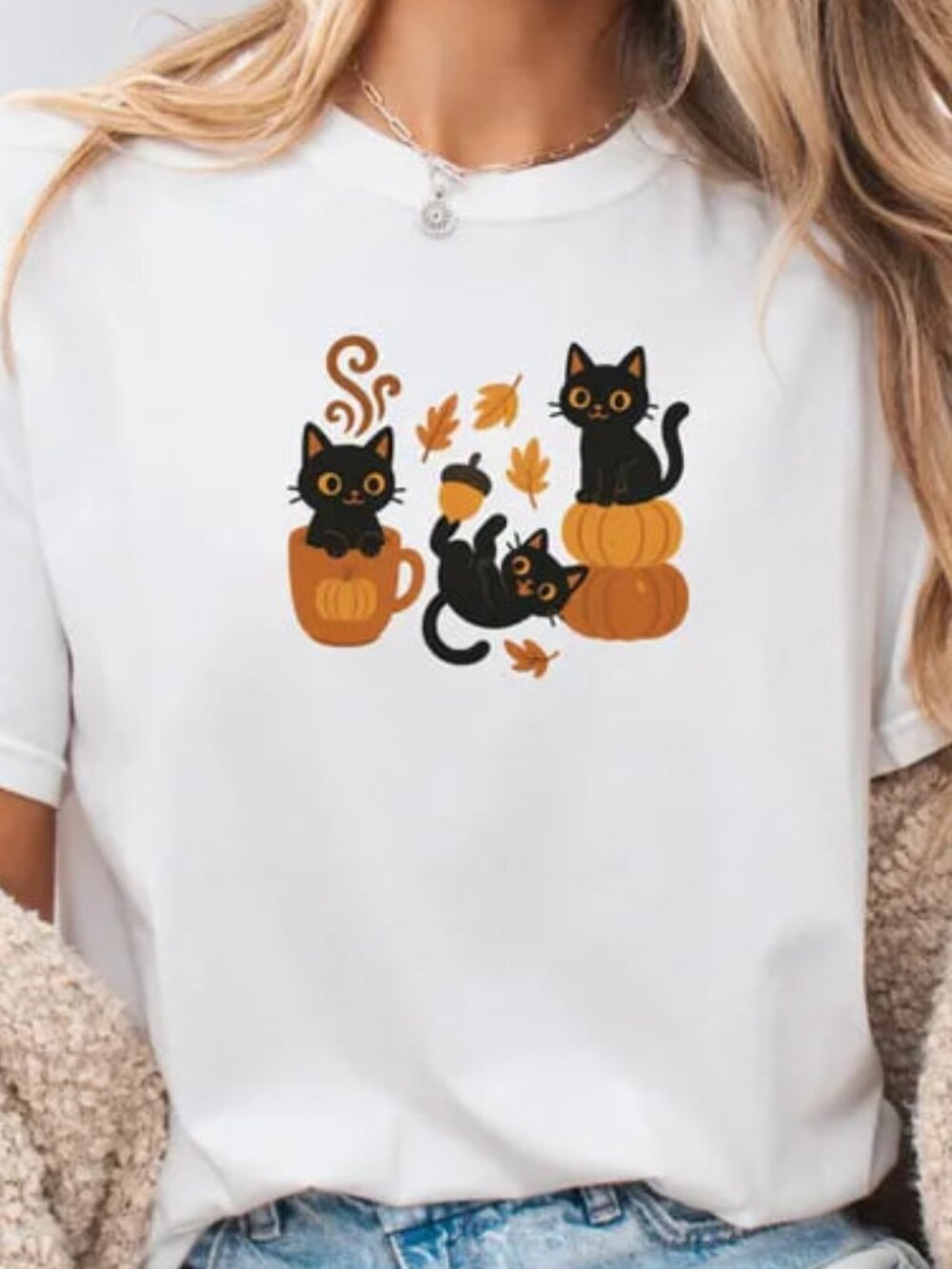 Cat Pumpkin Shirt, Cute Pumpkin Tee, Halloween Shirt Gift